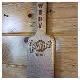 Nice Wood, Faux boat oar Stevens point brewery, laser engraved sign with hops cut in the paddle  Made in USA  Great Quality Finished wood