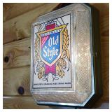 Heileman Old Style Lighted sign  Works  Crystal cut glass illuminated Bar Display (plastic)