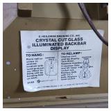 Heileman Old Style Lighted sign  Works  Crystal cut glass illuminated Bar Display (plastic)