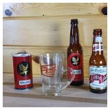 Four-piece Adler collection, little Adler bottle, Can, glass with handle