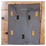 Genesee Beer, Faux Stained glass Welcome sign. Plastic Dortmunder Barrel end sign (damage)