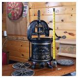 Amazing 8 Quart Press - #35 Enterprise Mfg. Co  USA Made Antique that works.  Two different press plates, plus sieve plate for multiple use.  Great Condition