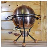 Vintage Copper Wine Mulled Spice Dispenser with Brass spigot and wooden feet