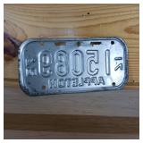 71/72 Appleton metal raised letter license plate