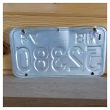 1974 Wisconsin License Plate raised letters  8 inches