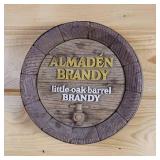 Two Barrel End Advertising Signs  Little Oak Almaden Brandy (9inch) and Miller High life (14inches)