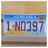 Nebraska 2002 embossed numbers License Plate full size