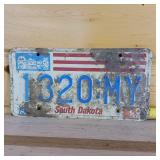South Dakota 1980  embossed License Plate full size needs cleaning