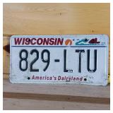 Wisconsin  embossed plate  12 inches