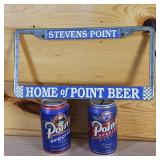 Stevens Point Brewery home of Point Beer license Frame with two Special point  beer cans with piggy bank slots on top