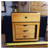 Professional Style from Tampa Bay  Large capacity Cigar Humidor  finely crafted  hard wood  lacquered  humidification device - hydrometer
