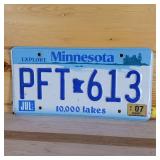 2007 Embossed Minnesota License Plate