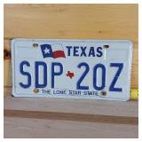 Texas embossed license plate full size year unkown year