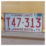 1970 Embossed Full Size Plate from Minnesota