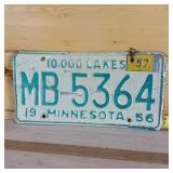 1956 Minnesota embossed (metal tag for 
