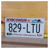2009 Wisconsin License Plate