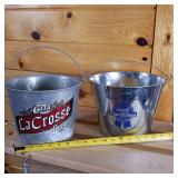 Two Ice Buckets  PBR and Lacrosse Lager