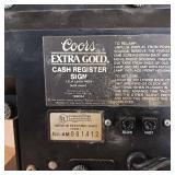 Coors Extra Gold Draft Cash Register Sign, clock works  about 10 inches