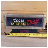 Coors Extra Gold Draft Cash Register Sign, clock works  about 10 inches