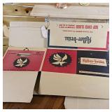 Adler Brau lot with Brand New Reusable Box, ad sign and Take along an Adler 8 Pack sign.