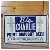 Big Charlie Point Draft Beer Metal Sign  Contents ½ gallon