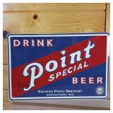 Metal Sign  Drink Point Special Beer  signed by John Zappa of Steven