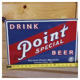 Metal Sign  Drink Point Special Beer  signed by John Zappa of Steven