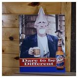 Metal Sign Signed by John Zappa  Dare to be different featuring Point Pointy Head Guy