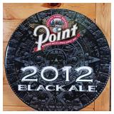Round Metal Sign with Mayan Background  2012 Point Black Ale -