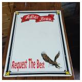 Plastic sign  Adler Brau  for writing menu  Request the best