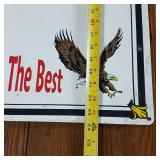 Plastic sign  Adler Brau  for writing menu  Request the best