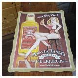 Try My Pie  Original Pie Liqueurs  Backside reads Stolen from Dago Joes Tap, Donna 30 Inches