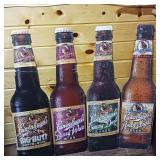 Four piece lot of giant cardboard Leinenkugel 2 sided signs  Big Butt Dopplebock  Berryweis Bier  Creamy Dark Lager  Amber Light  Oktoberfest Lager  Red Lager