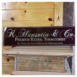 Metal Sign K. Hansotia and Co. Premium Retail Tobacconist  All cigars and Tobacco blended