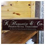 Metal Sign K. Hansotia and Co. Premium Retail Tobacconist  All cigars and Tobacco blended