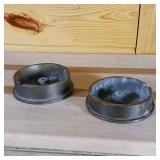 Lot of 2 Brass Cannon Shell bottoms to be used as ash trays or incense burners  Very heavy