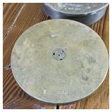 Lot of 2 Brass Cannon Shell bottoms to be used as ash trays or incense burners  Very heavy