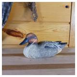 Lot of 3 items: Bull Horn Drinking Vessel  Vintage Fishing Net Number 12 (with ruler decal)  and little duck