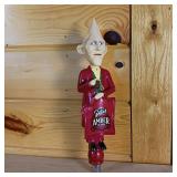Dark Red Point Beer tap handle  Amber Classic Beer  11 inches tall in like new condition and point man is holding a beer  Handcrafted