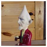 Dark Red Point Beer tap handle  Amber Classic Beer  11 inches tall in like new condition and point man is holding a beer  Handcrafted