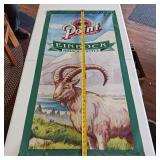 Point Cloth Fabric Wall Hanging Banner  Like New  Einblock Maibock Style  Featuring a ram  two grommets on top and a stick on bottom.  High Quality