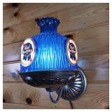 Nice Condition Vintage Pabst Blue Ribbon Wall Lamp  Original  dimensions 11 inches out from wall 12 inches in height  Works!