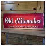 Working Old Milwaukee Lighted Beer Sign  tastes as great as it