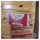 Lot of 2 Vintage Cases  Hauenstein and Champagne Velvet for returnable bottles