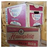 Lot of 2 Vintage Cases  Hauenstein and Champagne Velvet for returnable bottles