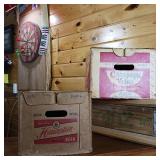 Lot of 2 Vintage Cases  Hauenstein and Champagne Velvet for returnable bottles