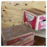 Lot of 2 Vintage Cases  Hauenstein and Champagne Velvet for returnable bottles