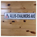 Metal Allis Chalmers Ave Sign for Advertising  Vintage with slightly raised lettering