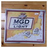 Metal MGD Miller Genuine Draft Light Advertising Sign  Live responsibly