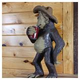 Cast Aluminum Statue (Heavy)  - Chimpanzee Standing up Drinking a Beer  Over 25 inches Tall.  Minimum Bid Required